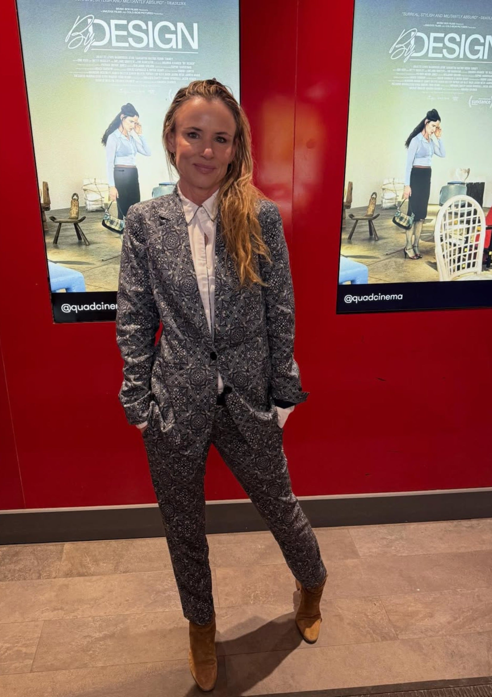 Image of Jennifer Lewis at movie premiere wearing a suit from the Juliette Lewis x Wildfang collection.