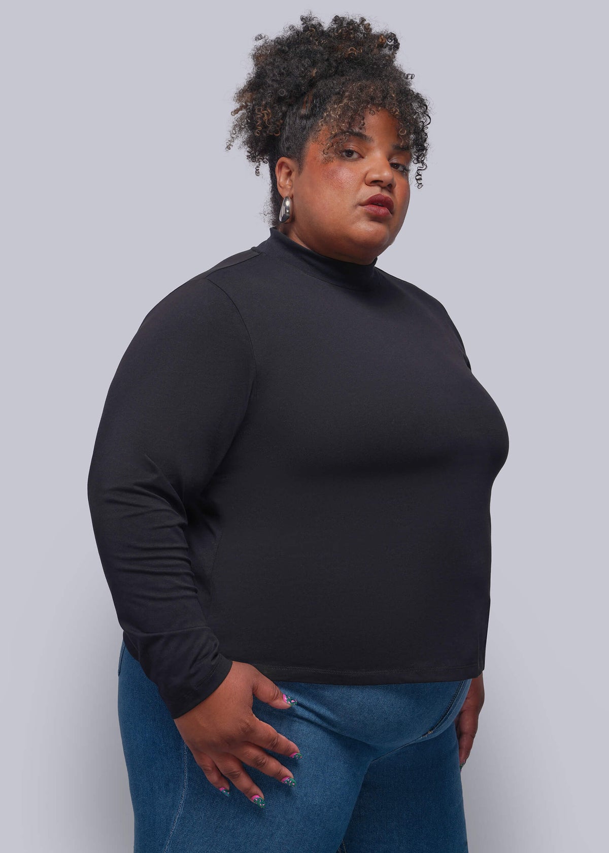 The Everyday Long Sleeve Mock Neck Tee