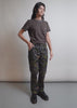 Model shows the fit and features of The Essential Cotton Twill Utility Pant in Wild Camo Mocha