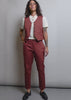 Model wearing The Essential Trouser in Cinnamon shows off the fit and features of the product.