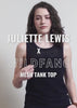 Video shows person modeling the Juliette Lewis x Wildfang Mesh Tank top, which is a navy blue knit mesh.